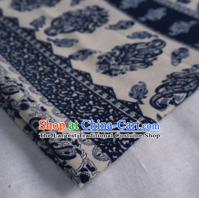 Asian Chinese Traditional Pattern Design Navy Watered Gauze Cheongsam Silk Fabric Chinese Fabric Material