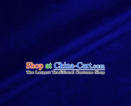 Chinese Blue Brocade Classical Pattern Design Satin Cheongsam Silk Fabric Chinese Traditional Satin Fabric Material