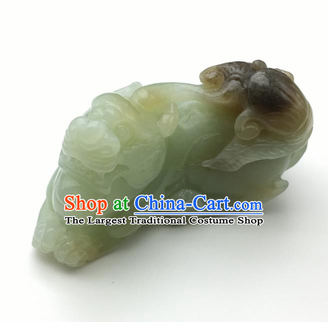 Chinese Handmade Jade Craft Carving Pi Xiu Hetian Jade Jewelry Accessories Jade Decoration
