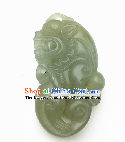 Chinese Handmade Jade Craft Carving Pi Xiu Jade Jewelry Accessories Jade Necklace Pendant