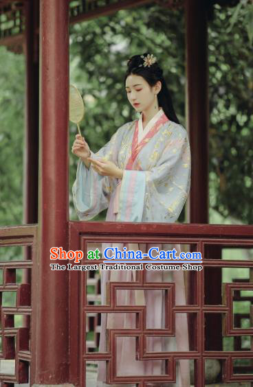 Chinese Ancient Court Princess Hanfu Dress Traditional Drama Jin Dynasty Historical Costume for Women