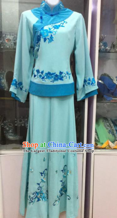 Handmade Chinese Beijing Opera Costume Peking Opera Actress Lake Blue Dress for Women