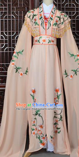 Handmade Chinese Beijing Opera Princess Costume Peking Opera Actress Embroidered Orange Dress for Women