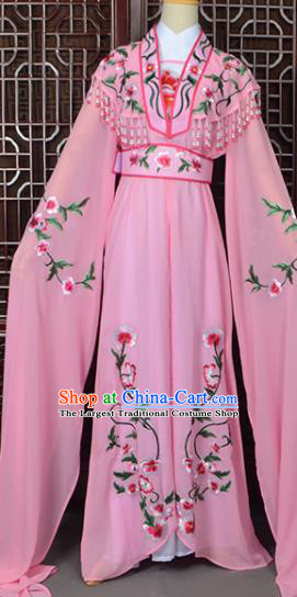 Handmade Chinese Beijing Opera Princess Costume Peking Opera Actress Embroidered Pink Dress for Women