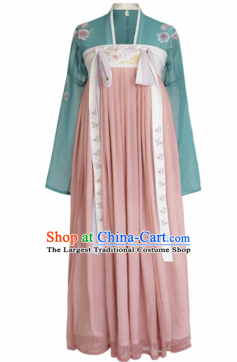 Ancient Chinese Tang Dynasty Court Maid Hanfu Dress Traditional Palace Historical Costume for Women