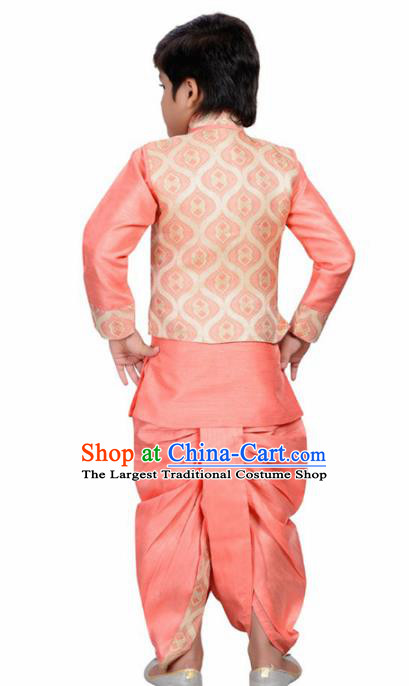 Asian India Traditional Costumes South Asia Indian National Pink Shirt and Pants for Kids