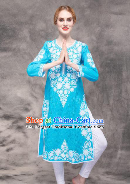 South Asian India Traditional Yoga White Lace Dress Asia Indian National  Punjabi Suit Costume for Women
