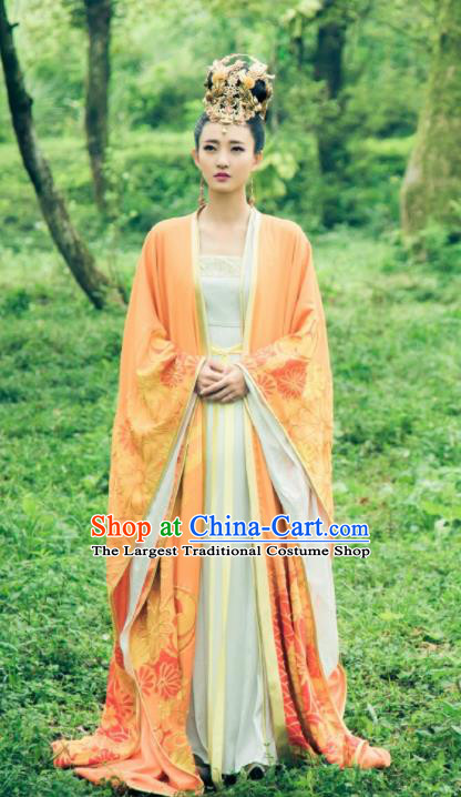 Drama Hoshin Engi Chinese Ancient Shang Dynasty Imperial Consort Su Daji Historical Costume and Headpiece for Women