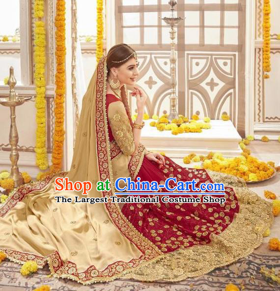 Asian India Traditional Wedding Sari Dress Indian Bollywood Court Bride Costume for Women