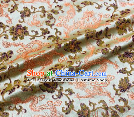 Chinese Traditional Red Dragons Pattern Design Brocade Hanfu Silk Fabric Tang Suit Fabric Material