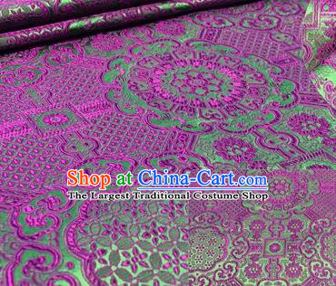 Chinese Traditional Hanfu Silk Fabric Classical Pattern Design Purple Brocade Tang Suit Fabric Material