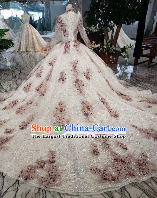 Handmade Customize Princess Wedding Mullet Dress Court Bride Embroidered Costume for Women