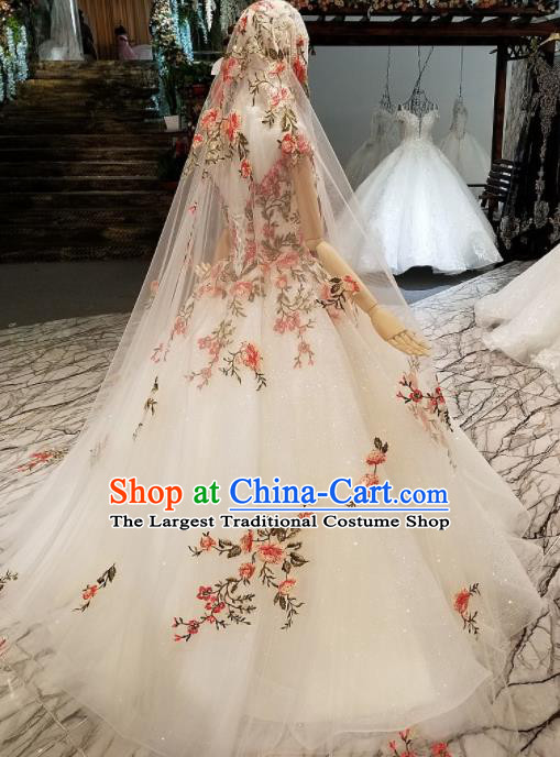 Customize Modern Fancywork Embroidered Full Dress Top Grade Waltz Dance Costume for Women