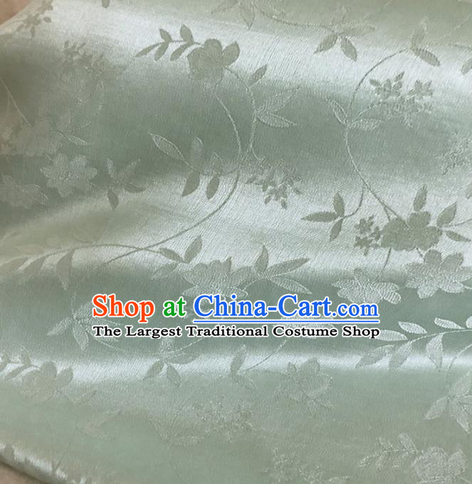 Asian Chinese Traditional Flowers Pattern Design Light Green Brocade Fabric Silk Fabric Chinese Fabric Asian Material
