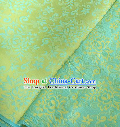 Asian Chinese Traditional Bauhinia Pattern Design Light Green Brocade Fabric Silk Fabric Chinese Fabric Asian Material