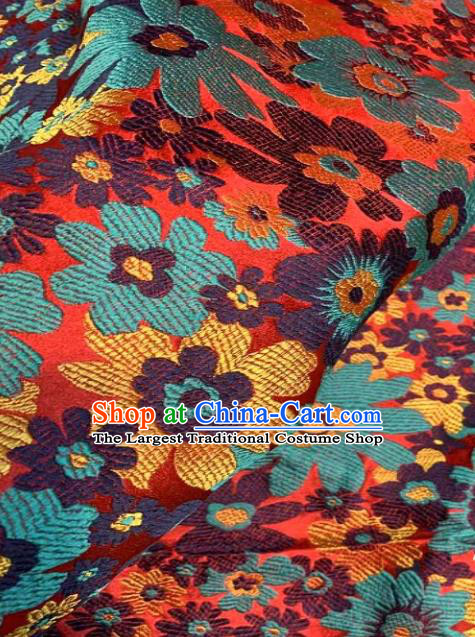 Asian Chinese Traditional Blue Flowers Pattern Design Brocade Fabric Silk Fabric Chinese Fabric Asian Material