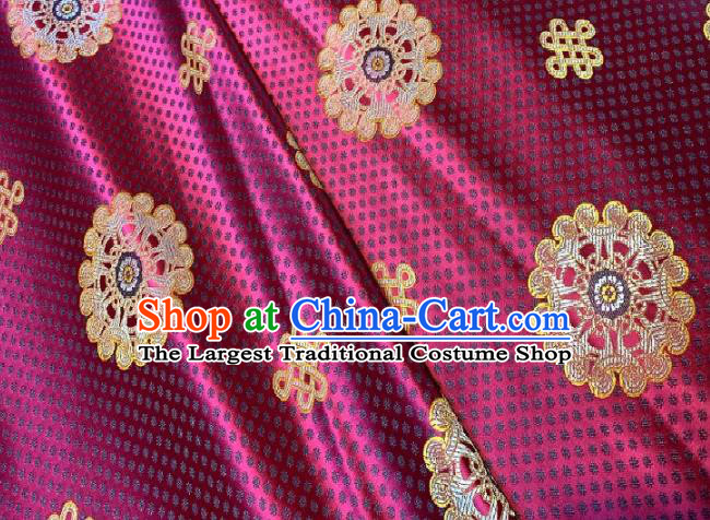 Asian Chinese Traditional Round Pattern Design Purple Brocade Fabric Silk Fabric Chinese Fabric Asian Material