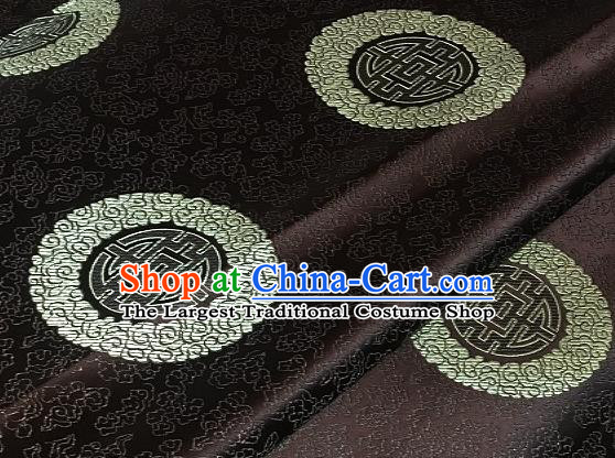 Asian Chinese Traditional Longevity Pattern Design Brown Brocade Fabric Silk Fabric Chinese Fabric Asian Material