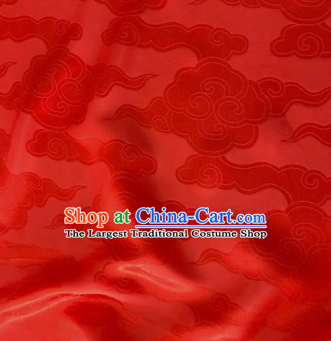 Asian Chinese Traditional Clouds Pattern Design Red Brocade Fabric Silk Fabric Chinese Fabric Asian Material