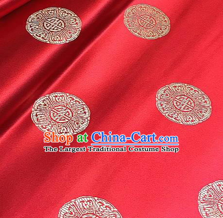 Asian Chinese Traditional Pattern Design Tibetan Robe Red Brocade Fabric Silk Fabric Chinese Fabric Asian Material