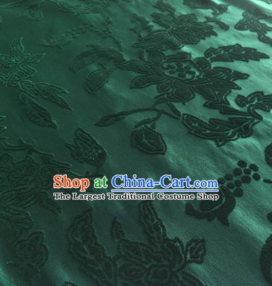 Chinese Traditional Peony Pattern Design Green Brocade Fabric Asian Silk Fabric Chinese Fabric Material