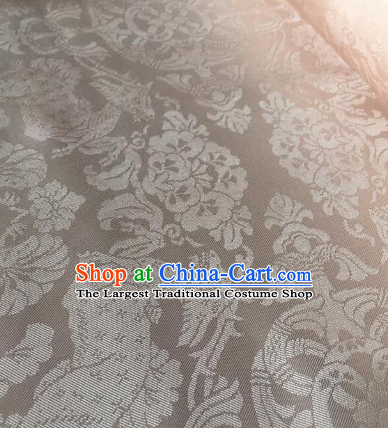 Chinese Traditional Flowers Pattern Design White Brocade Fabric Asian Silk Fabric Chinese Fabric Material