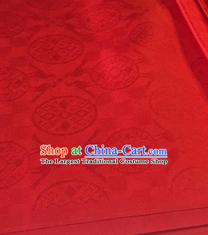 Chinese Traditional Cranes Pattern Design Red Brocade Fabric Asian Silk Fabric Chinese Fabric Material