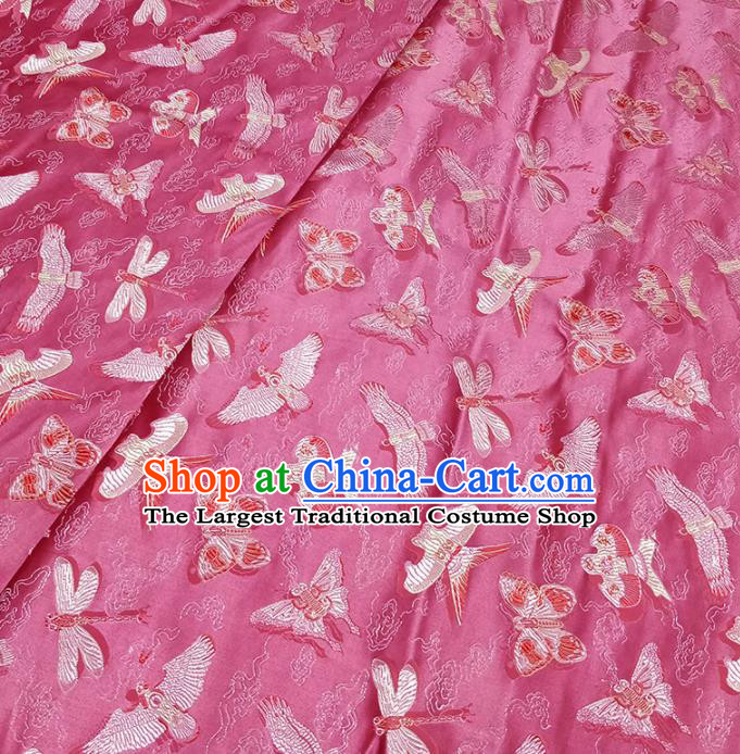Traditional Chinese Classical Kites Pattern Design Fabric Rosy Brocade Tang Suit Satin Drapery Asian Silk Material