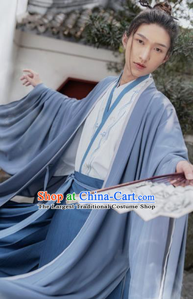 Traditional Chinese Song Dynasty Prince Embroidered Hanfu Dress Ancient Drama Nobility Childe Historical Costume for Men