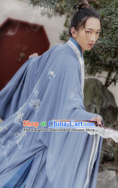Traditional Chinese Song Dynasty Prince Embroidered Hanfu Dress Ancient Drama Nobility Childe Historical Costume for Men