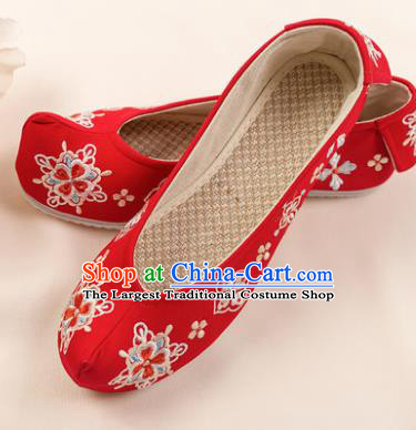 Asian Chinese Red Embroidered Shoes Wedding Shoes Traditional China Princess Shoes Hanfu Shoes for Women