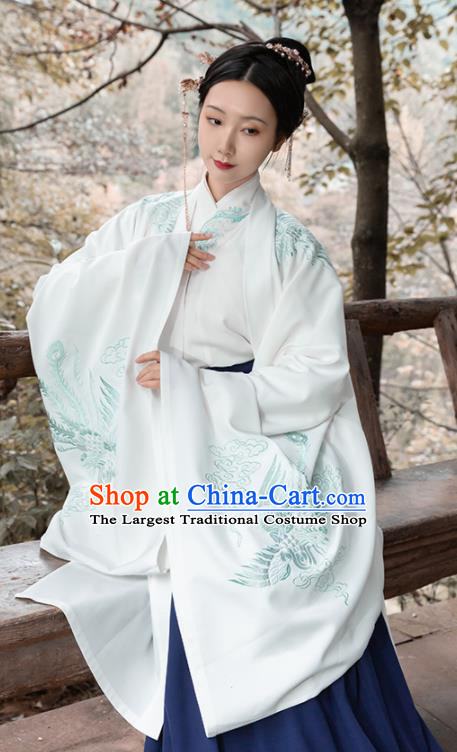 Asian Chinese Ancient Dowager Embroidered Hanfu Dress Traditional Ming Dynasty Nobility Lady Historical Costume for Women