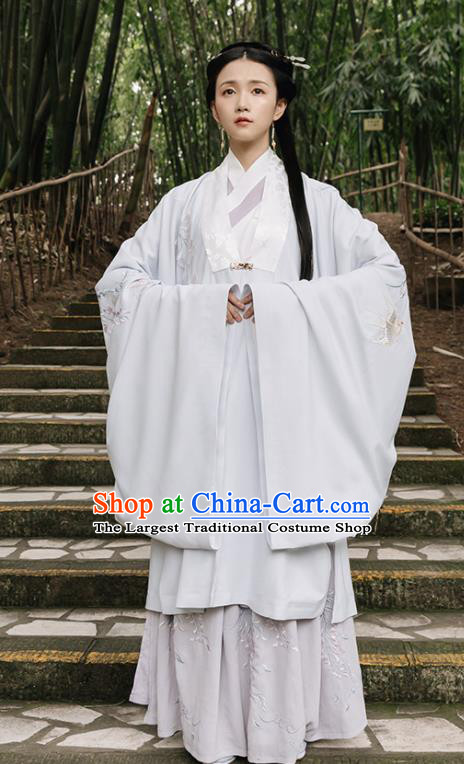 Asian Chinese Ancient Imperial Consort Embroidered Hanfu Dress Traditional Song Dynasty Nobility Dowager Historical Costume for Women