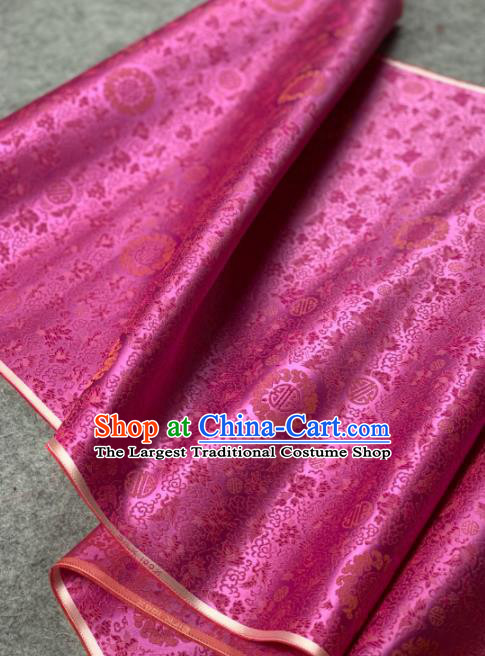 Traditional Chinese Rosy Satin Classical Phoenix Pattern Design Brocade Fabric Asian Silk Fabric Material