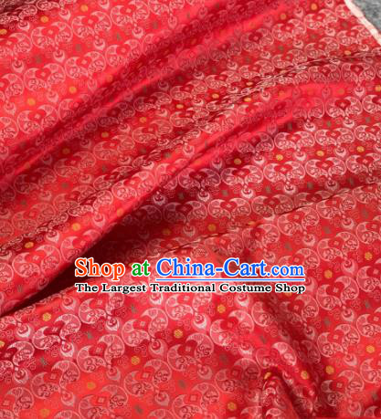 Traditional Chinese Satin Classical Pattern Design Red Brocade Fabric Asian Silk Fabric Material