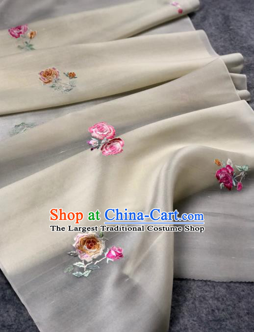 Traditional Chinese Silk Fabric Classical Embroidered Peony Pattern Design Brocade Fabric Asian Satin Material