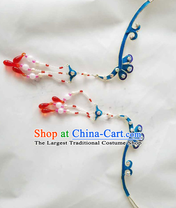 Chinese Ancient Princess Tassel Step Shake Hairpins Traditional Beijing Opera Diva Court Hair Accessories for Adults