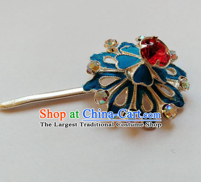 Chinese Ancient Palace Princess Red Crystal Hairpins Traditional Beijing Opera Diva Headwear Hair Accessories for Adults