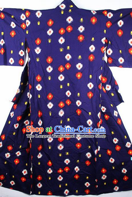 Japanese Traditional Printing Purple Furisode Kimono Asian Japan National Yukata Dress Costume for Women