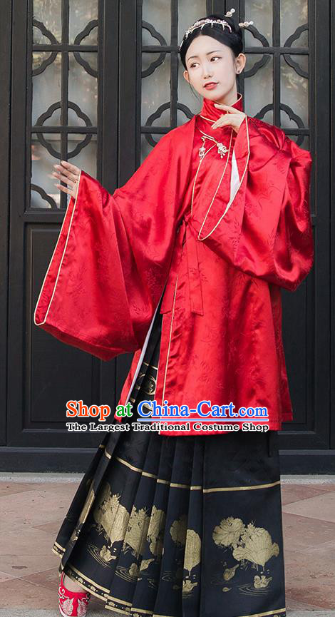 Asian Chinese Ming Dynasty Aristocratic Lady Replica Costume Traditional Ancient Court Hanfu Dress for Women