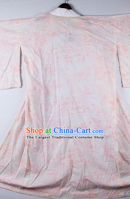 Japanese Traditional Ceremony Costume Printing Pink Sakura Furisode Kimono Asian Japan National Yukata Dress for Women