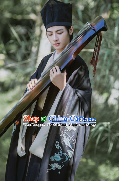 Chinese Ancient Nobility Childe Hanfu Clothing Traditional Jin Dynasty Scholar Replica Costume for Men