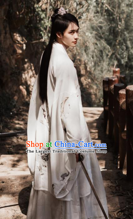 Chinese Ancient Northern and Southern Dynasties Nobility Childe Hanfu Clothing Traditional Swordsman Replica Costume for Men