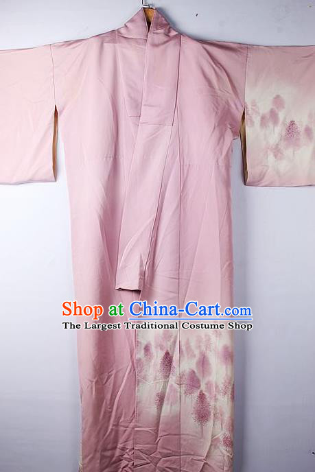 Asian Japanese Ceremony Clothing Classical Pattern Pink Kimono Traditional Japan National Yukata Costume for Men