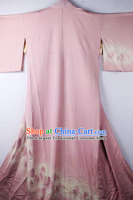 Asian Japanese Ceremony Clothing Classical Pattern Pink Kimono Traditional Japan National Yukata Costume for Men