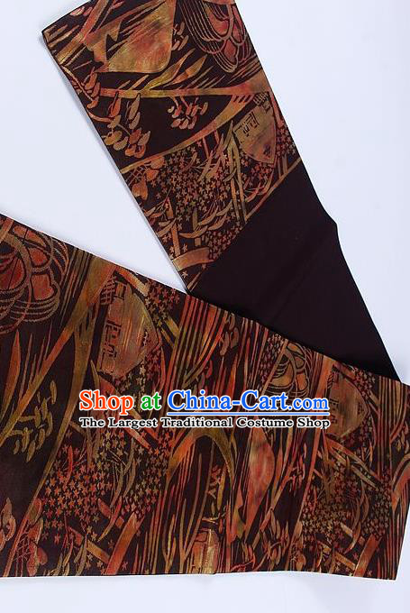 Japanese Traditional Classical Pattern Amaranth Kimono Brocade Accessories Asian Japan Yukata Belt for Women