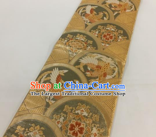 Japanese Traditional Classical Phoenix Pattern Golden Waistband Kimono Brocade Accessories Asian Japan Yukata Belt for Women