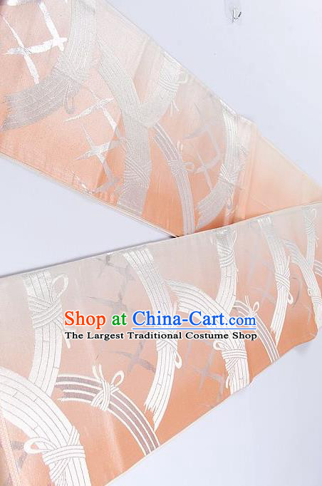 Japanese Classical Pattern Pink Waistband Traditional Kimono Brocade Accessories Asian Japan Yukata Belt for Women