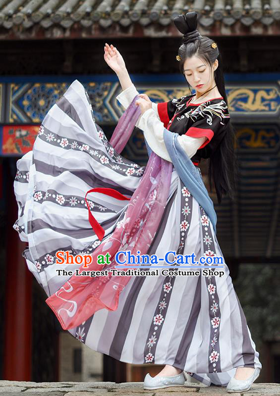 Chinese Ancient Tang Dynasty Court Maid Hanfu Dress Antique Traditional Palace Princess Historical Costume for Women