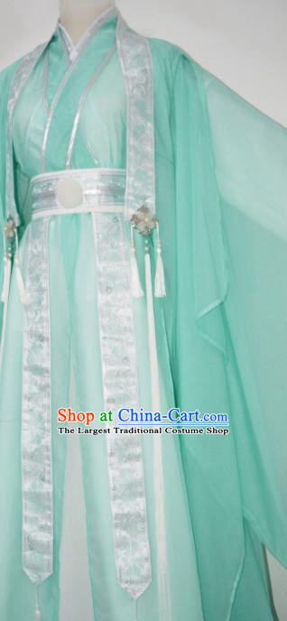 Customized Chinese Cosplay Swordsman Shen Qingqiu Green Costume Ancient Drama Childe Clothing for Men